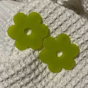 Green Flower Earrings